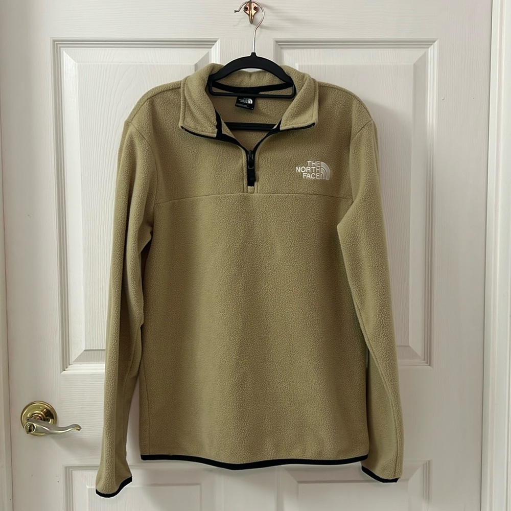 The North Face Men’s 1/4 zip Khaki Fleece Sweater Size Small